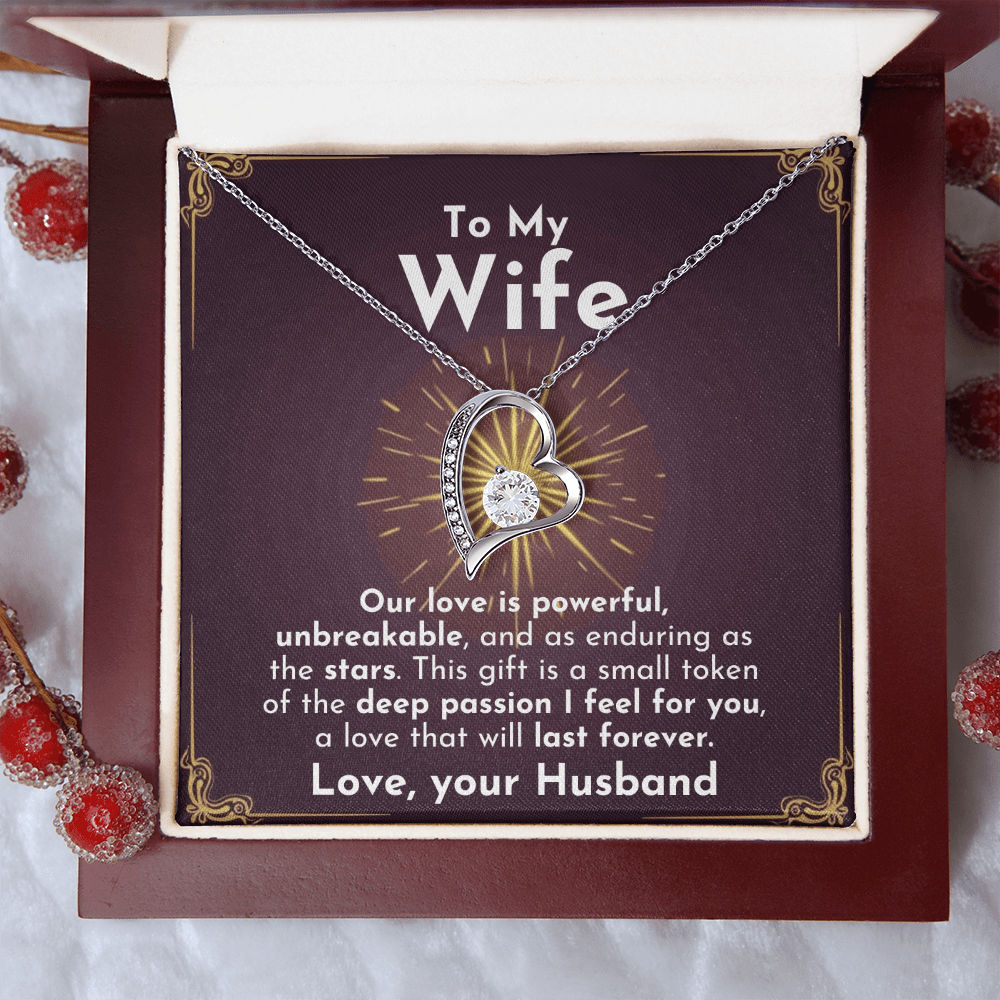 ShineOn Fulfillment Jewelry 14k White Gold Finish / Luxury Box Endless Passion, Forever Love Necklace | For Wife