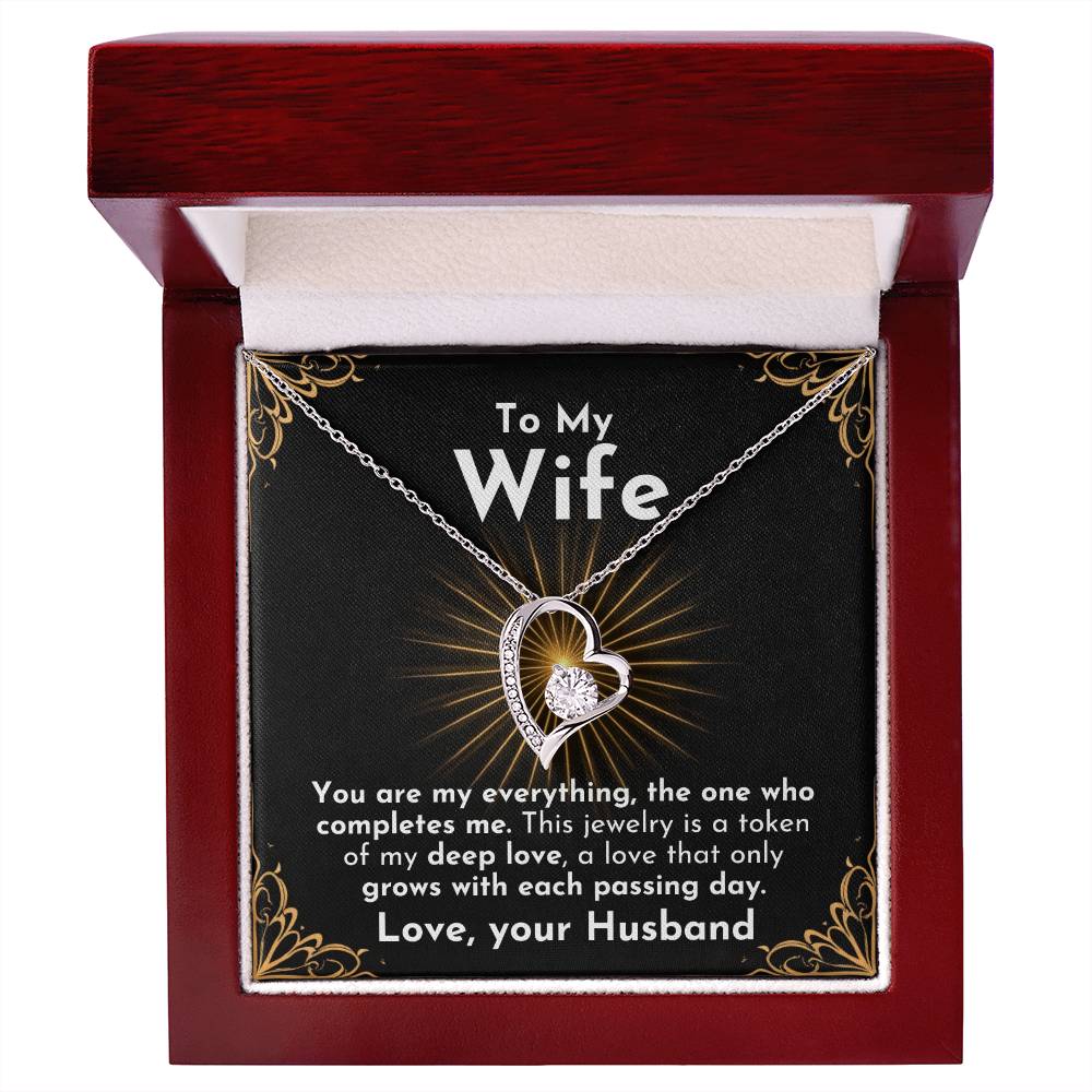 ShineOn Fulfillment Jewelry 14k White Gold Finish / Luxury Box Grow Forever Love Necklace | For Wife