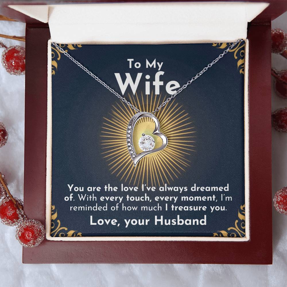 ShineOn Fulfillment Jewelry 14k White Gold Finish / Luxury Box Treasure Forever Necklace | For Wife