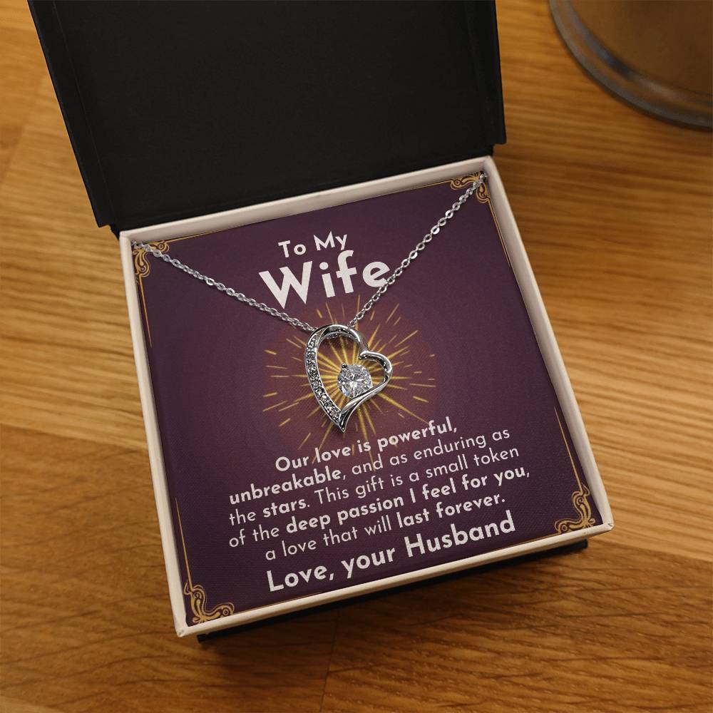 ShineOn Fulfillment Jewelry 14k White Gold Finish / Standard Box Endless Passion, Forever Love Necklace | For Wife