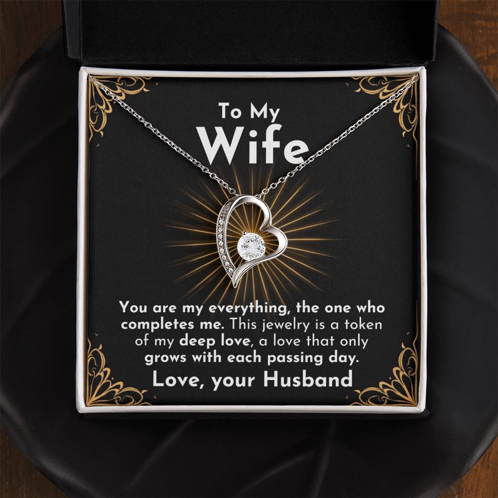 ShineOn Fulfillment Jewelry 14k White Gold Finish / Standard Box Grow Forever Love Necklace | For Wife