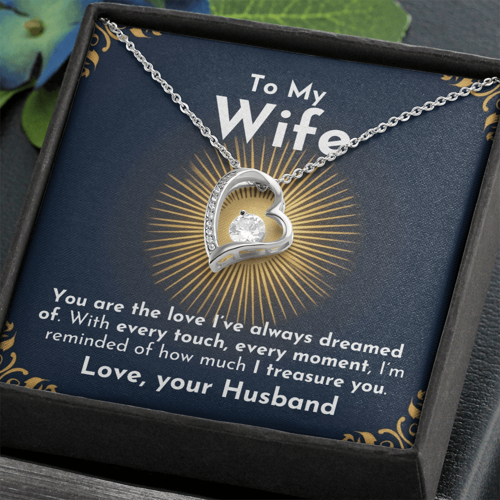 ShineOn Fulfillment Jewelry 14k White Gold Finish / Standard Box Treasure Forever Necklace | For Wife
