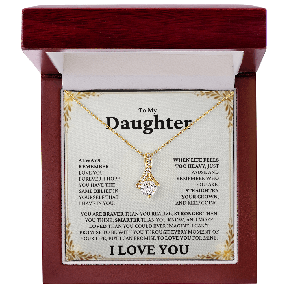 ShineOn Fulfillment Jewelry 18K Yellow Gold Finish / Luxury Box Straighten Your Crown Necklace | For Daughter