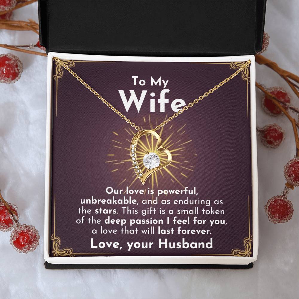 ShineOn Fulfillment Jewelry 18k Yellow Gold Finish / Standard Box Endless Passion, Forever Love Necklace | For Wife