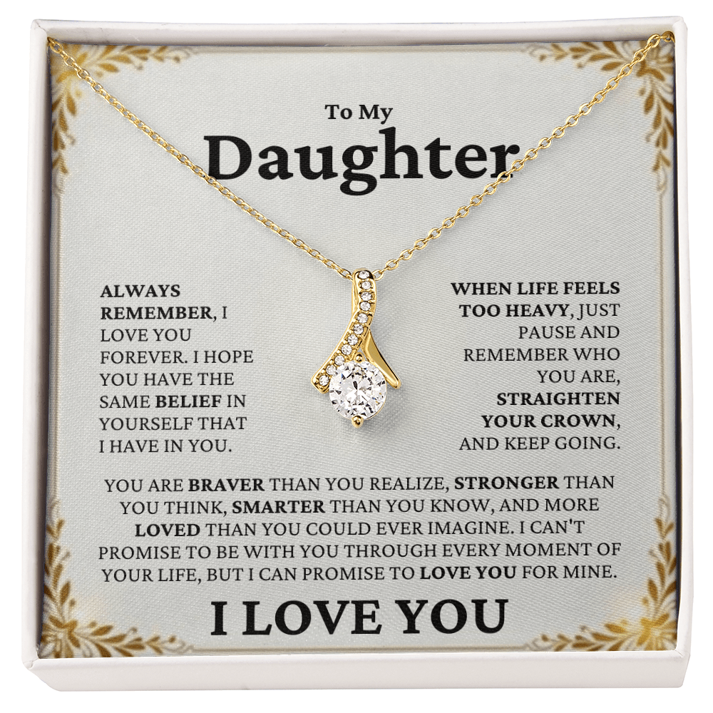ShineOn Fulfillment Jewelry 18K Yellow Gold Finish / Standard Box Straighten Your Crown Necklace | For Daughter