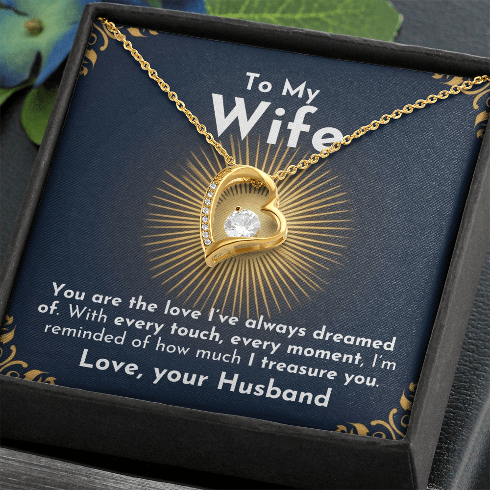 ShineOn Fulfillment Jewelry 18k Yellow Gold Finish / Standard Box Treasure Forever Necklace | For Wife