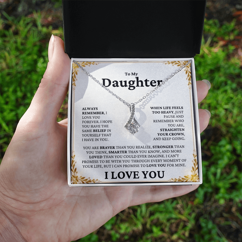 ShineOn Fulfillment Jewelry Straighten Your Crown Necklace | For Daughter
