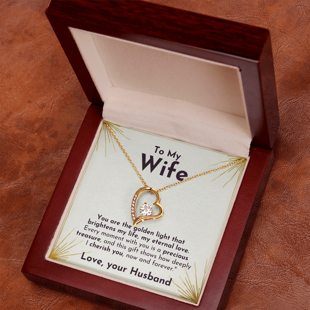 Golden Light Forever Love Necklace | For Wife - Adore Allure 