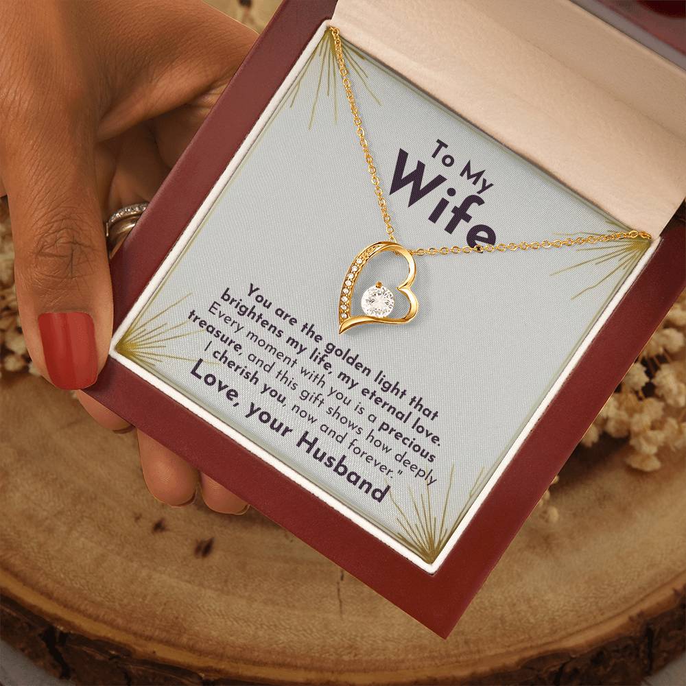 Golden Light Forever Love Necklace | For Wife - Adore Allure 