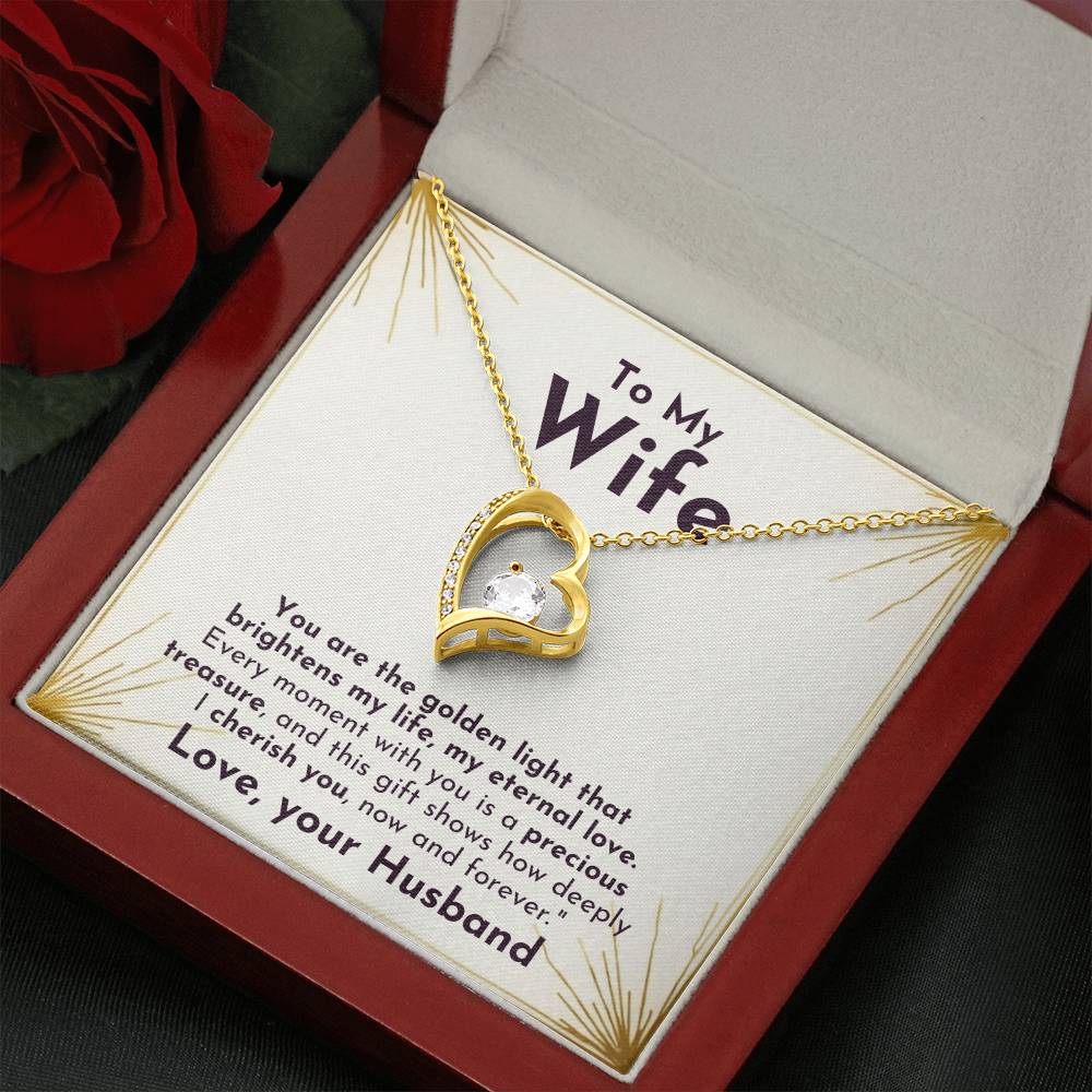 Golden Light Forever Love Necklace | For Wife - Adore Allure 