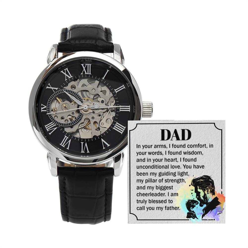 To My Father ⏱️ Openwork Watch 🎩 | Timeless Gift of Gratitude - Adore Allure 