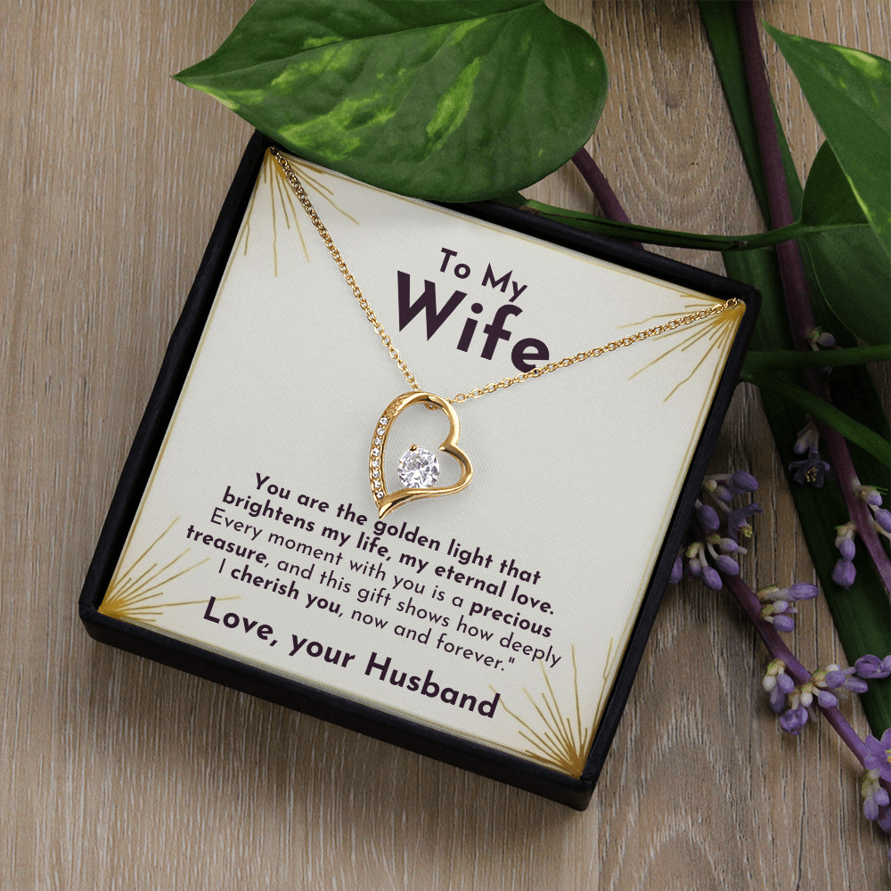 Golden Light Forever Love Necklace | For Wife - Adore Allure 