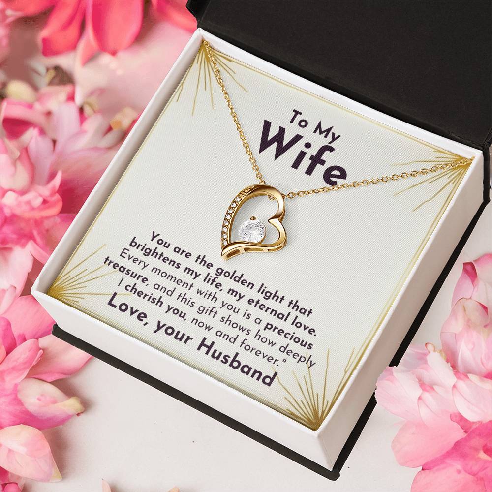 Golden Light Forever Love Necklace | For Wife - Adore Allure 