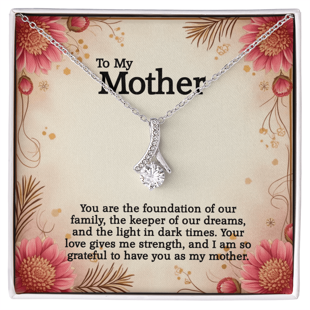 ShineOn Fulfillment Jewelry 14k White Gold Finish / Standard Box 🌸 Bloom Alluring Beauty Necklace  | Elegant Gift for Mom 💖 | A Timeless Token of Love
